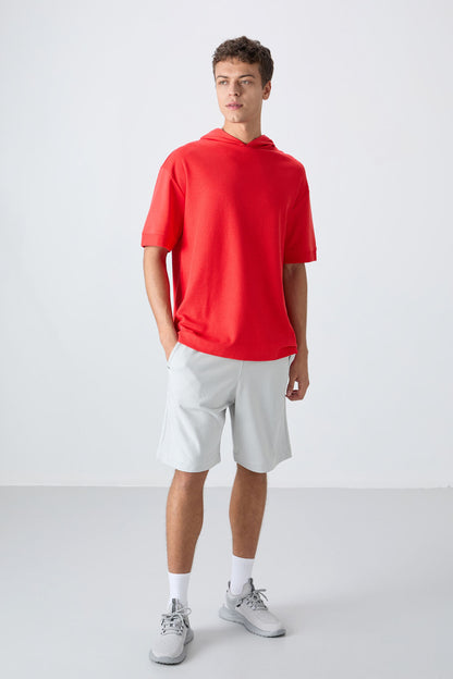 Fiesta Cotton Thick Textured Surface Oversize Fit Basic Men's T-Shirt - 88335