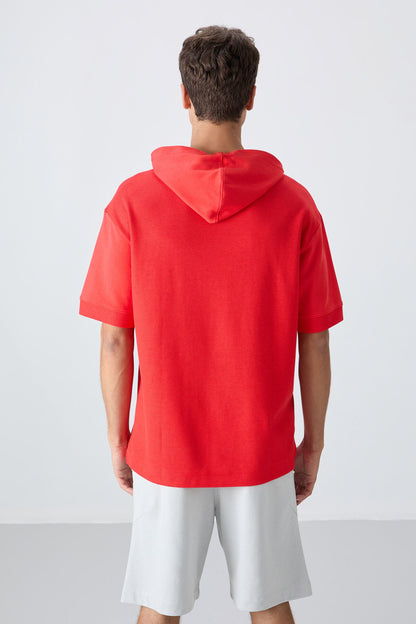 Fiesta Cotton Thick Textured Surface Oversize Fit Basic Men's T-Shirt - 88335