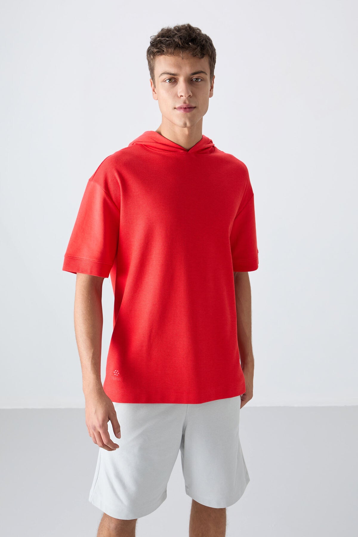Fiesta Cotton Thick Textured Surface Oversize Fit Basic Men's T-Shirt - 88335