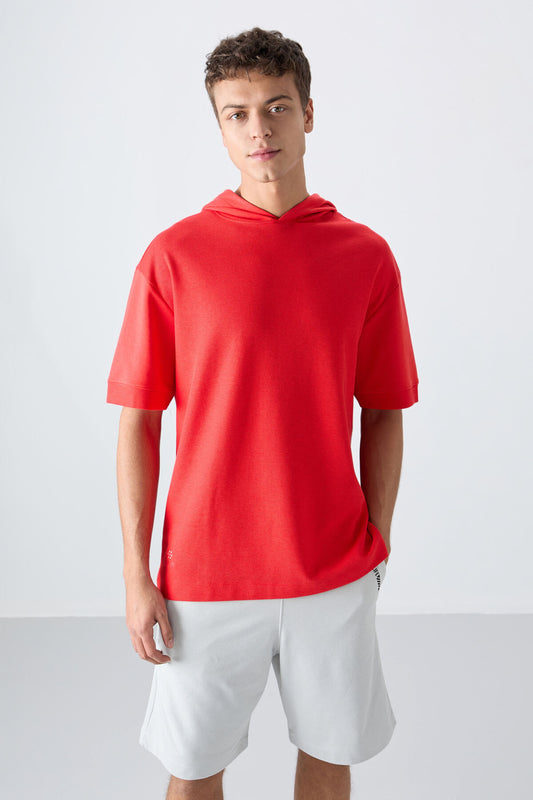 Fiesta Cotton Thick Textured Surface Oversize Fit Basic Men's T-Shirt - 88335