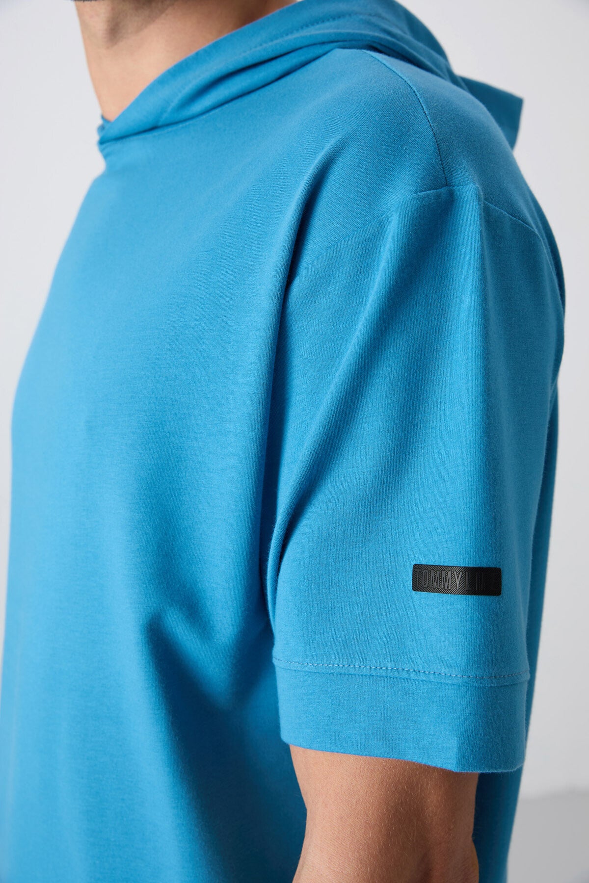 Petrol Blue Cotton Thick Soft Textured Oversize Fit Basic Men's T-Shirt - 88352