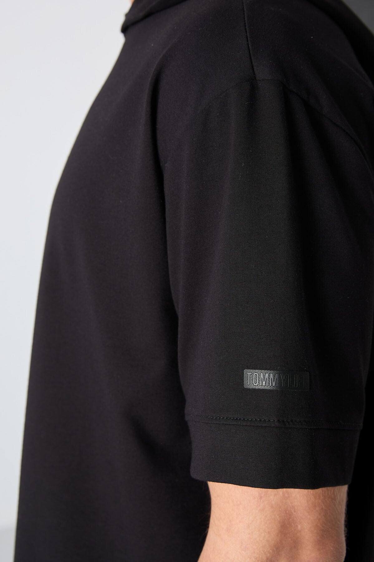 Black Cotton Thick Soft Textured Oversize Fit Basic Men's T-Shirt - 88352
