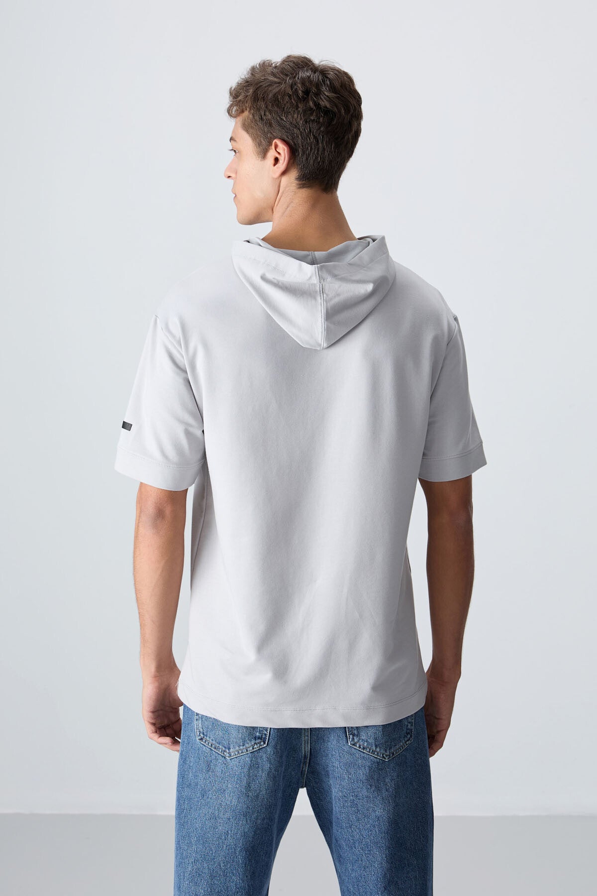 Stone Cotton Thick Soft Textured Oversize Fit Basic Men's T-Shirt - 88352