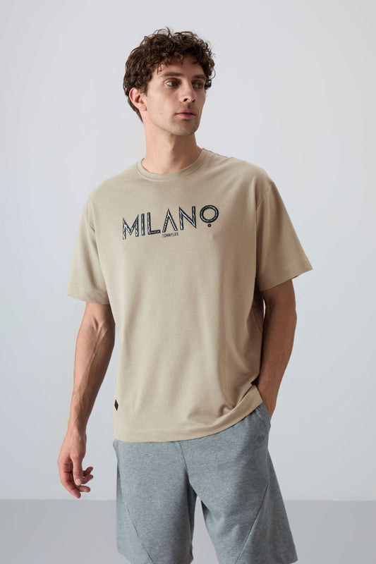 Cotton Thick Soft Textured Oversize Fit Printed Men's T-Shirt - 88345