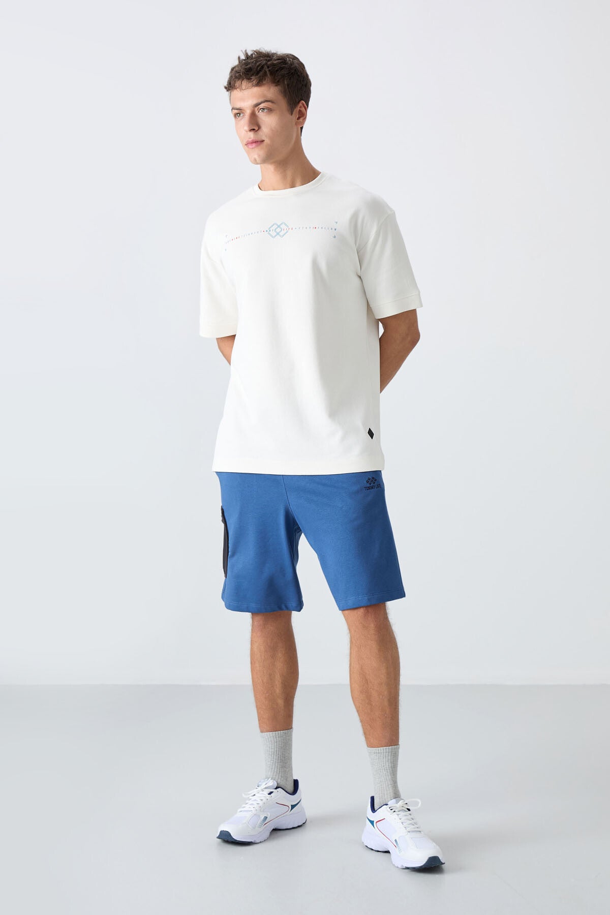 Ecru Cotton Thick Soft Textured Oversize Fit Printed Men's T-Shirt - 88323