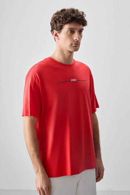 Fiesta 100% Cotton Thick Soft Textured Oversize Fit Printed Men's T-Shirt - 88357