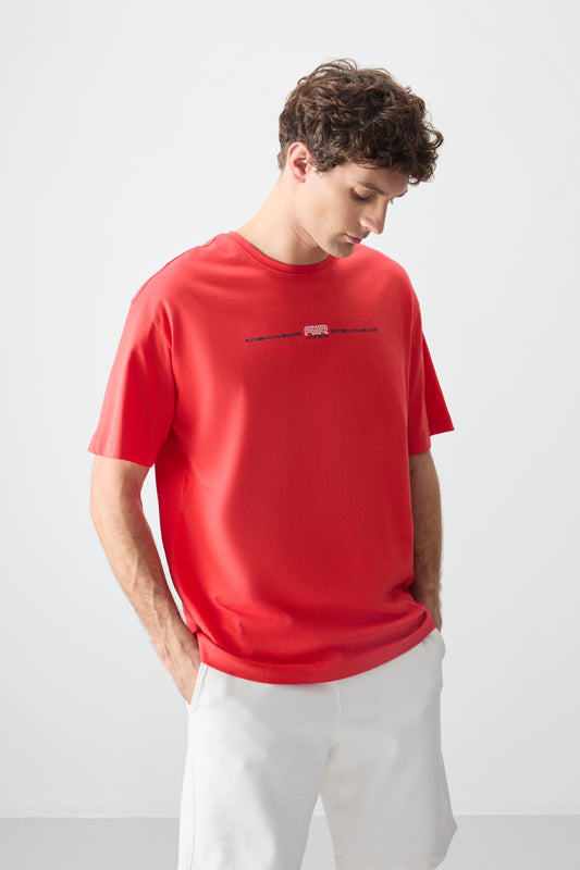 Fiesta 100% Cotton Thick Soft Textured Oversize Fit Printed Men's T-Shirt - 88357