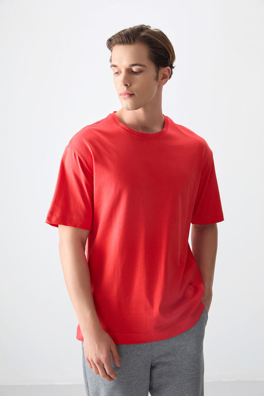 Fiesta 100% Cotton Thick Soft Textured Oversize Fit Basic Men's T-Shirt - 88353