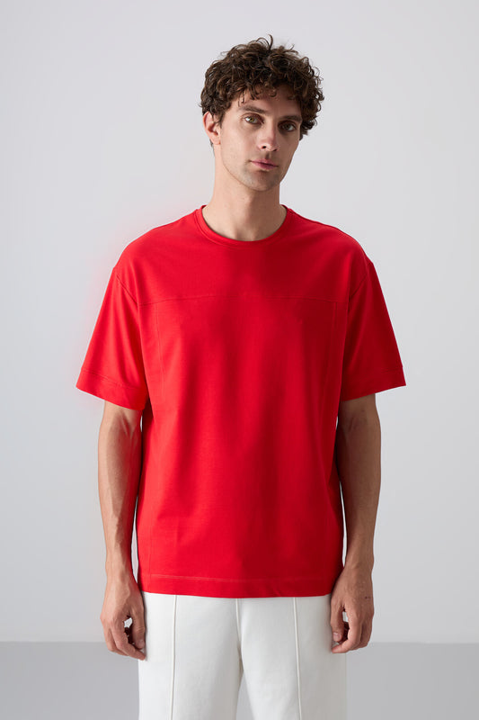 Fiesta Cotton Thick Soft Textured Oversize Fit Basic Men's T-Shirt - 88349