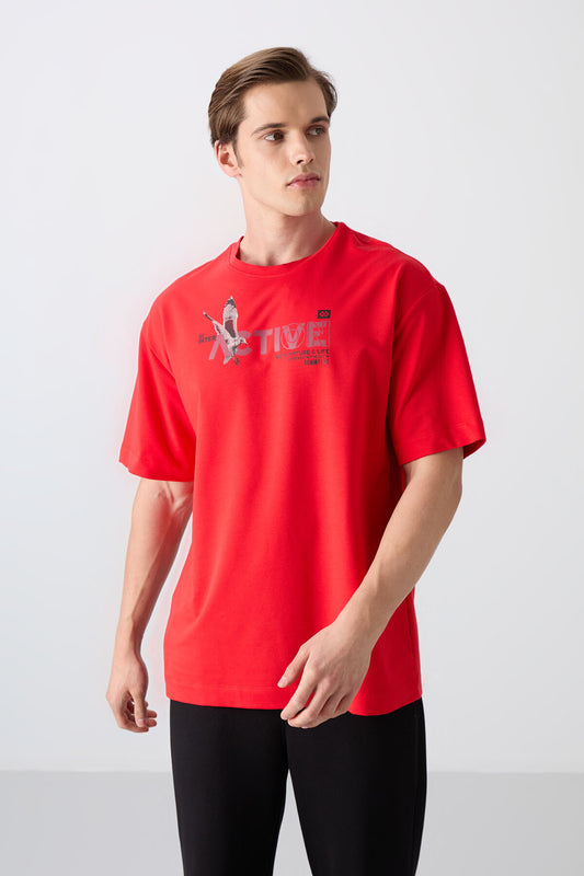 Fiesta Cotton Thick Soft Textured Oversize Fit Printed Men's T-Shirt - 88344