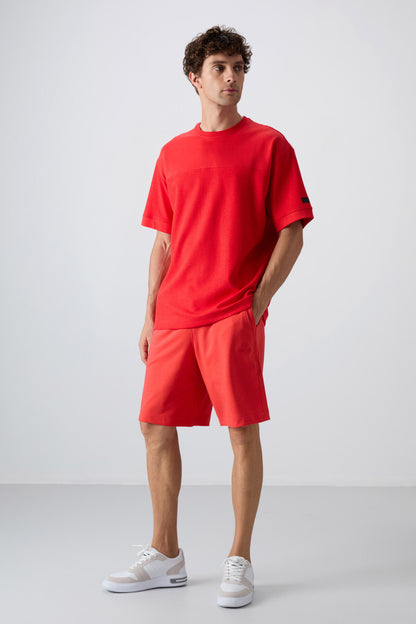 Fiesta Cotton Thick Textured Surface Oversize Fit Basic Men's T-Shirt - 88340