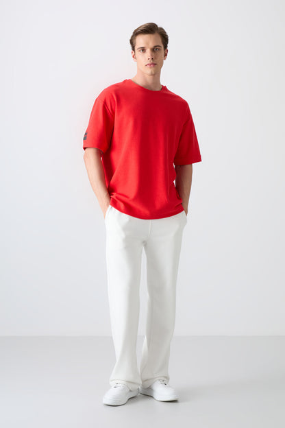 Fiesta Cotton Thick Textured Surface Oversize Fit Basic Men's T-Shirt - 88339