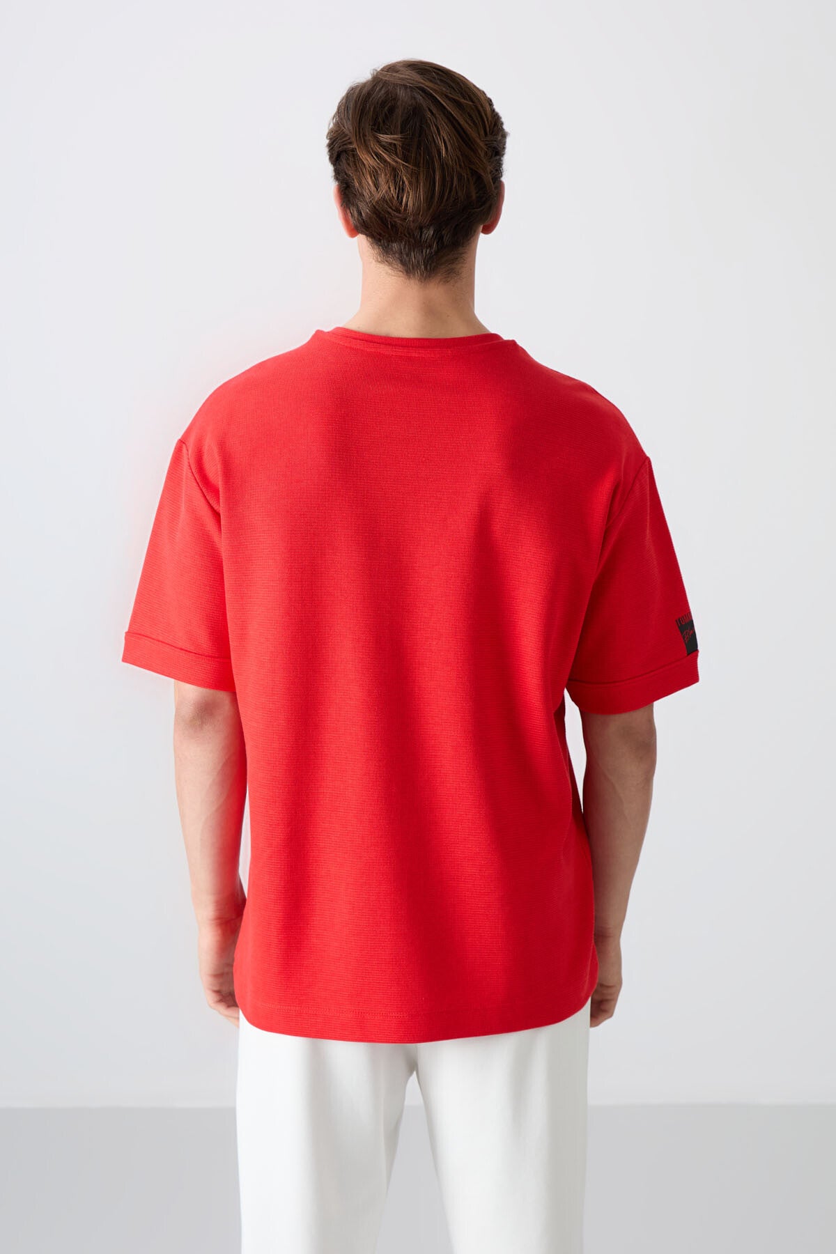 Fiesta Cotton Thick Textured Surface Oversize Fit Basic Men's T-Shirt - 88339
