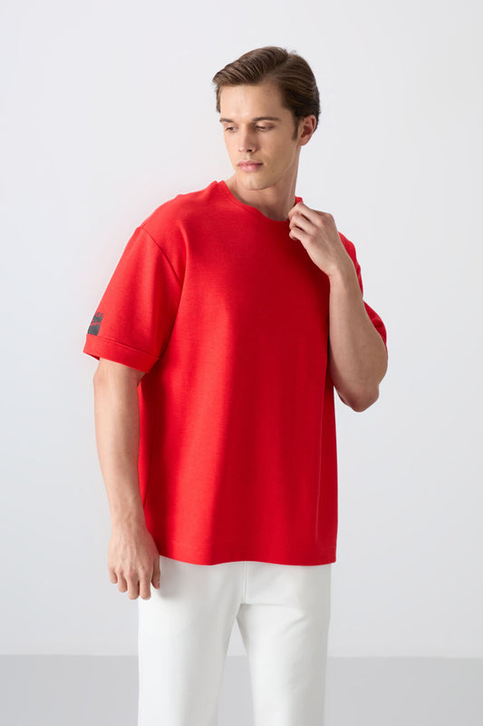 Fiesta Cotton Thick Textured Surface Oversize Fit Basic Men's T-Shirt - 88339