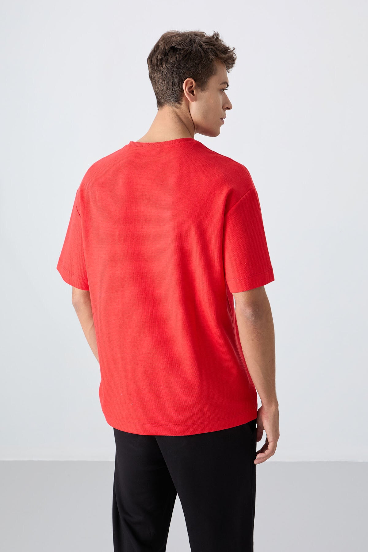 Fiesta Cotton Thick Textured Surface Oversize Fit Printed Men's T-Shirt - 88338