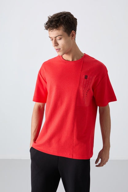 Fiesta Cotton Thick Textured Surface Oversize Fit Printed Men's T-Shirt - 88338