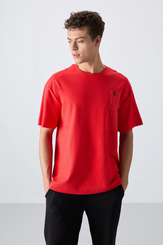 Fiesta Cotton Thick Textured Surface Oversize Fit Printed Men's T-Shirt - 88338