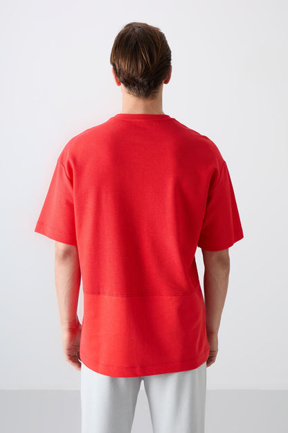 Fiesta Cotton Thick Textured Surface Oversize Fit Basic Men's T-Shirt - 88337