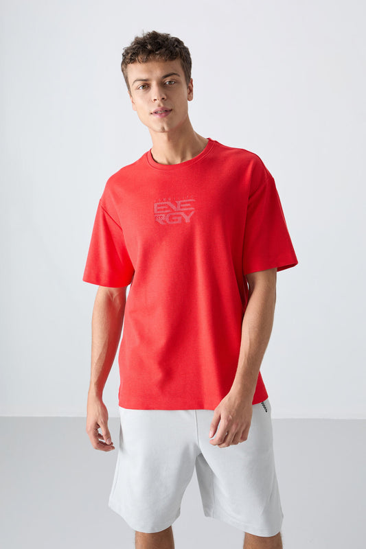 Fiesta Cotton Thick Textured Surface Oversize Fit Printed Men's T-Shirt - 88336