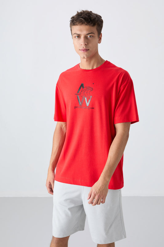 Fiesta Cotton Thick Soft Textured Oversize Fit Printed Men's T-Shirt - 88332