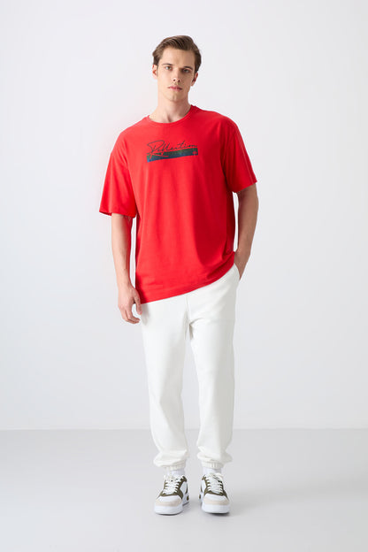 Fiesta Cotton Thick Soft Textured Oversize Fit Printed Men's T-Shirt - 88334