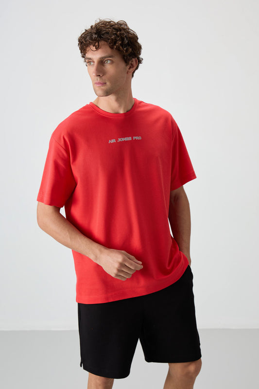 Fiesta Cotton Thick Textured Surface Oversize Fit Printed Men's T-Shirt - 88364