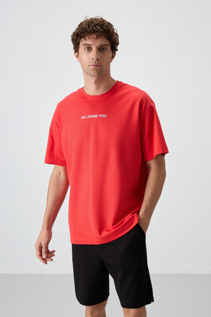 Fiesta Cotton Thick Textured Surface Oversize Fit Printed Men's T-Shirt - 88364