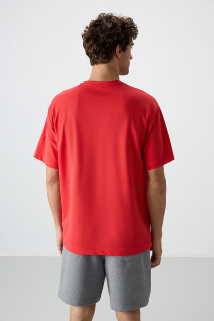 Fiesta Cotton Thick Textured Surface Oversize Fit Printed Men's T-Shirt - 88365