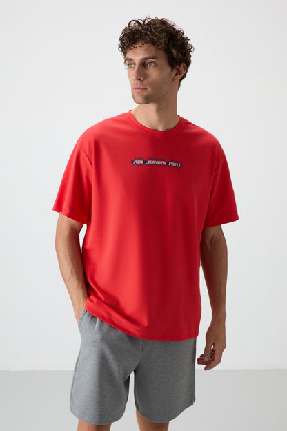 Fiesta Cotton Thick Textured Surface Oversize Fit Printed Men's T-Shirt - 88365