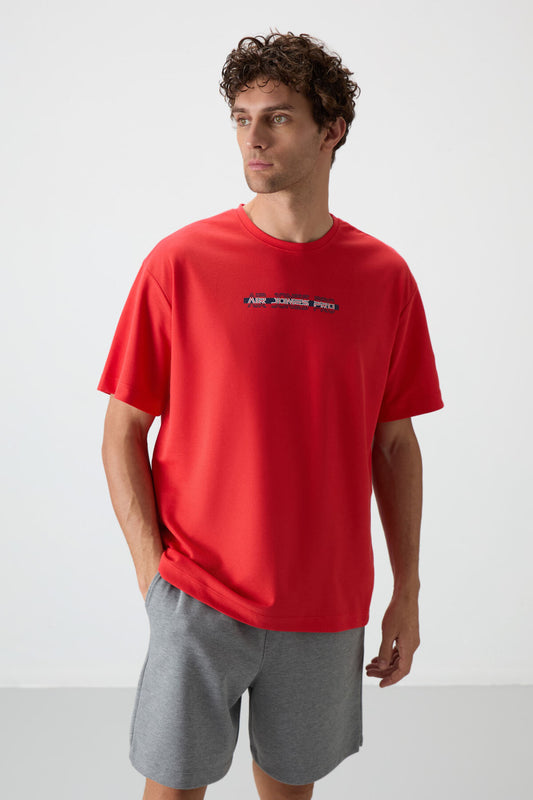 Fiesta Cotton Thick Textured Surface Oversize Fit Printed Men's T-Shirt - 88365