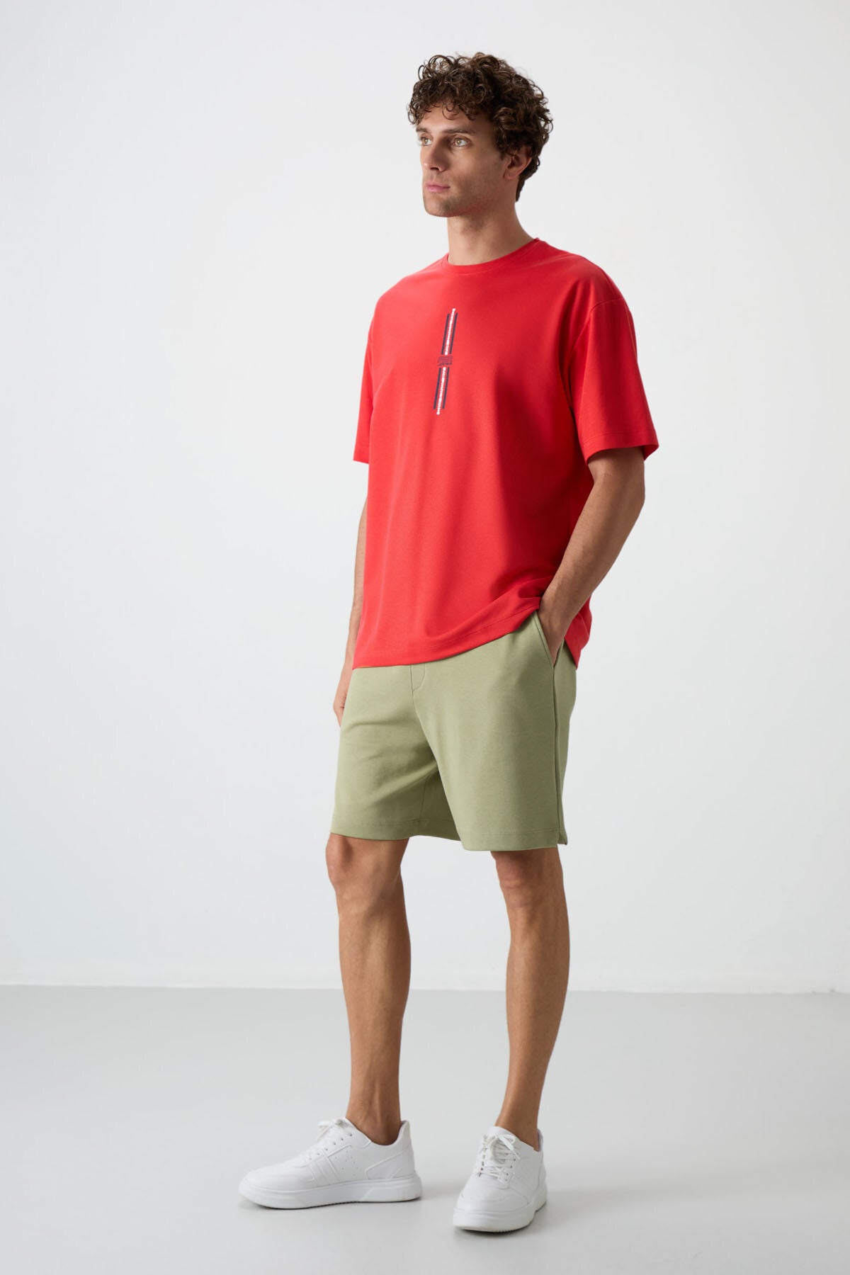 Fiesta Cotton Thick Textured Surface Oversize Fit Printed Men's T-Shirt - 88366