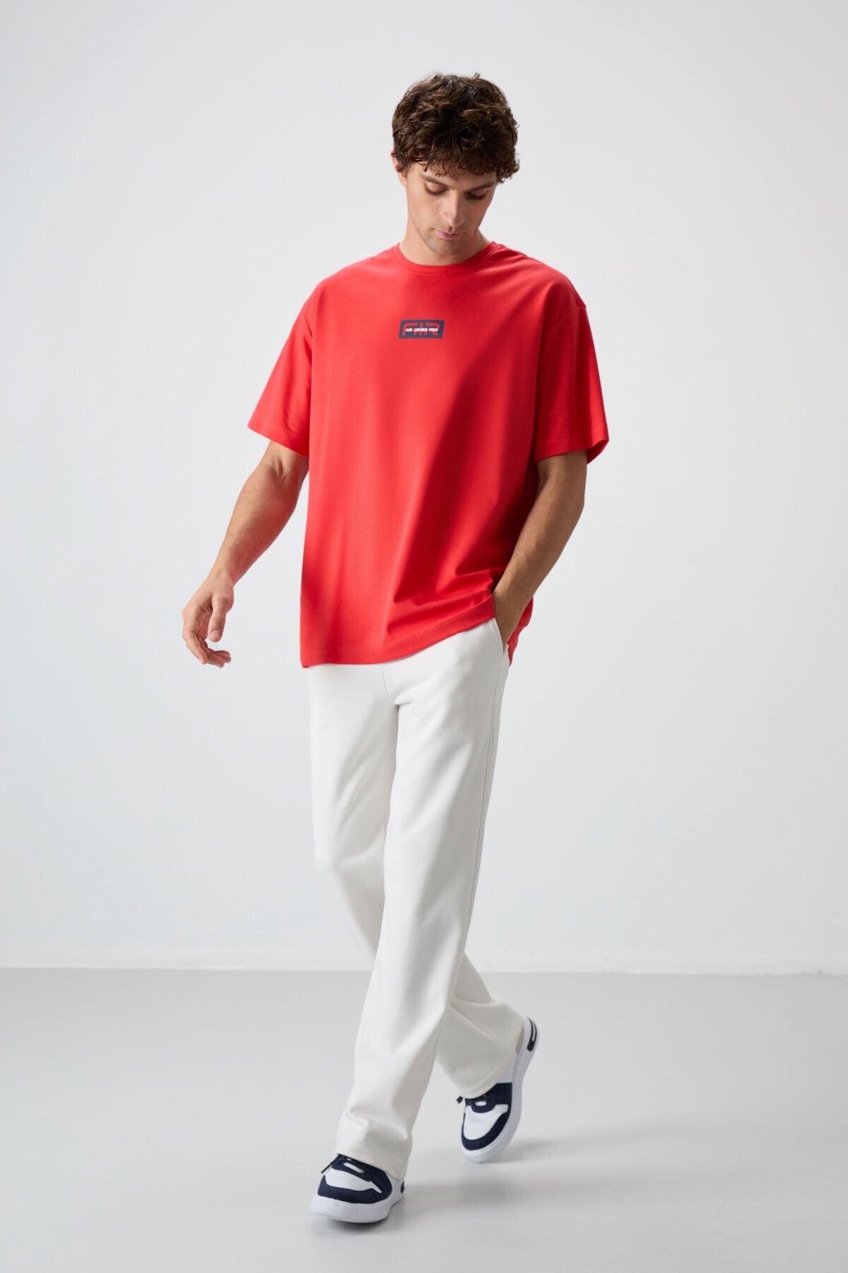 Fiesta Cotton Thick Textured Surface Oversize Fit Printed Men's T-Shirt - 88367
