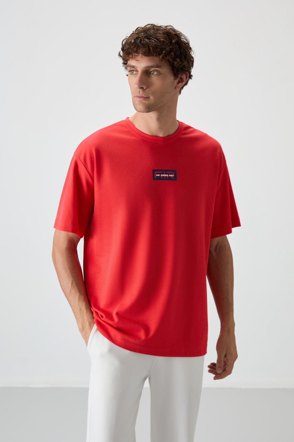 Fiesta Cotton Thick Textured Surface Oversize Fit Printed Men's T-Shirt - 88367