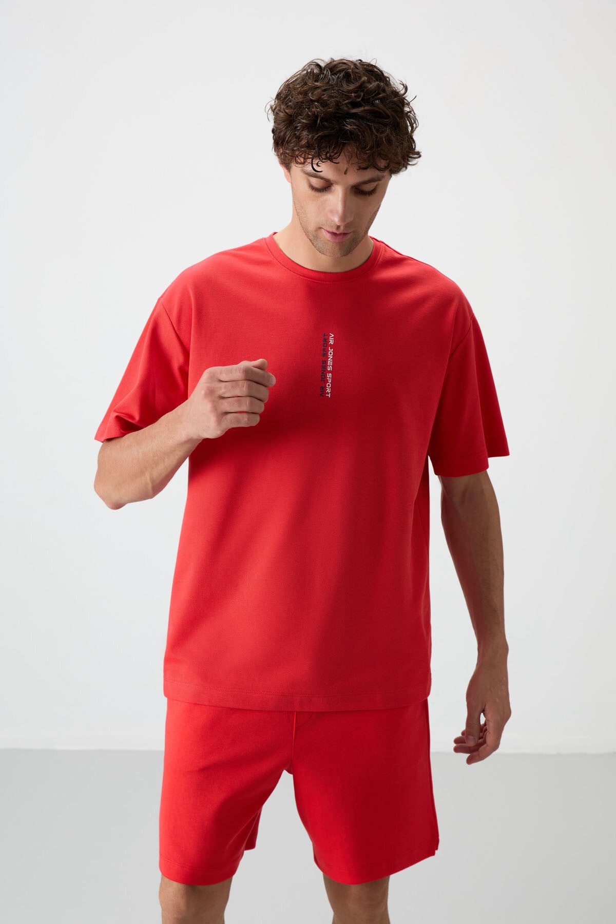 Fiesta Cotton Thick Textured Surface Oversize Fit Printed Men's T-Shirt - 88368