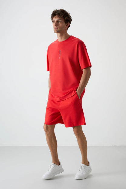 Fiesta Cotton Thick Textured Surface Oversize Fit Printed Men's T-Shirt - 88368