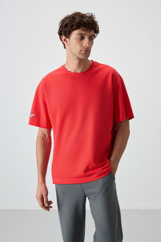 Fiesta Cotton Thick Textured Surface Oversize Fit Printed Men's T-Shirt - 88369