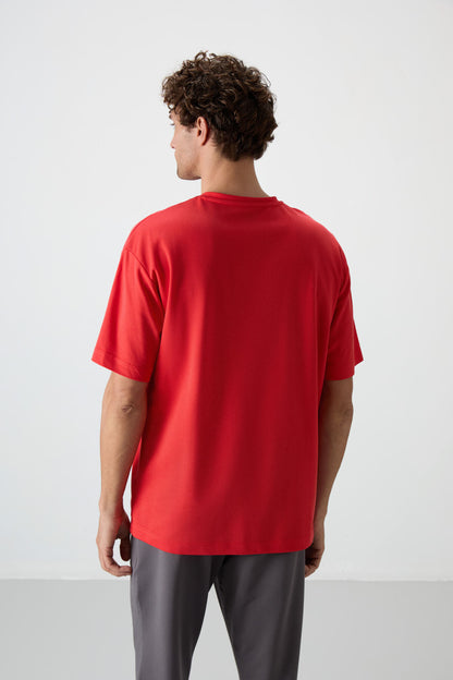 Fiesta Cotton Thick Textured Surface Oversize Fit Printed Men's T-Shirt - 88370