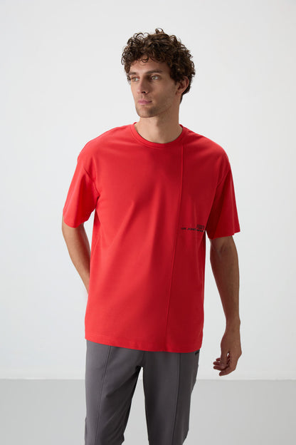 Fiesta Cotton Thick Textured Surface Oversize Fit Printed Men's T-Shirt - 88370