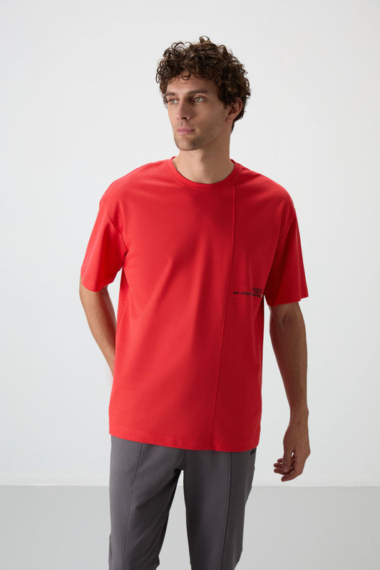Fiesta Cotton Thick Textured Surface Oversize Fit Printed Men's T-Shirt - 88370