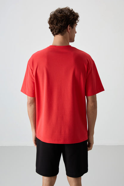 Fiesta Cotton Thick Textured Surface Oversize Fit Printed Men's T-Shirt - 88371