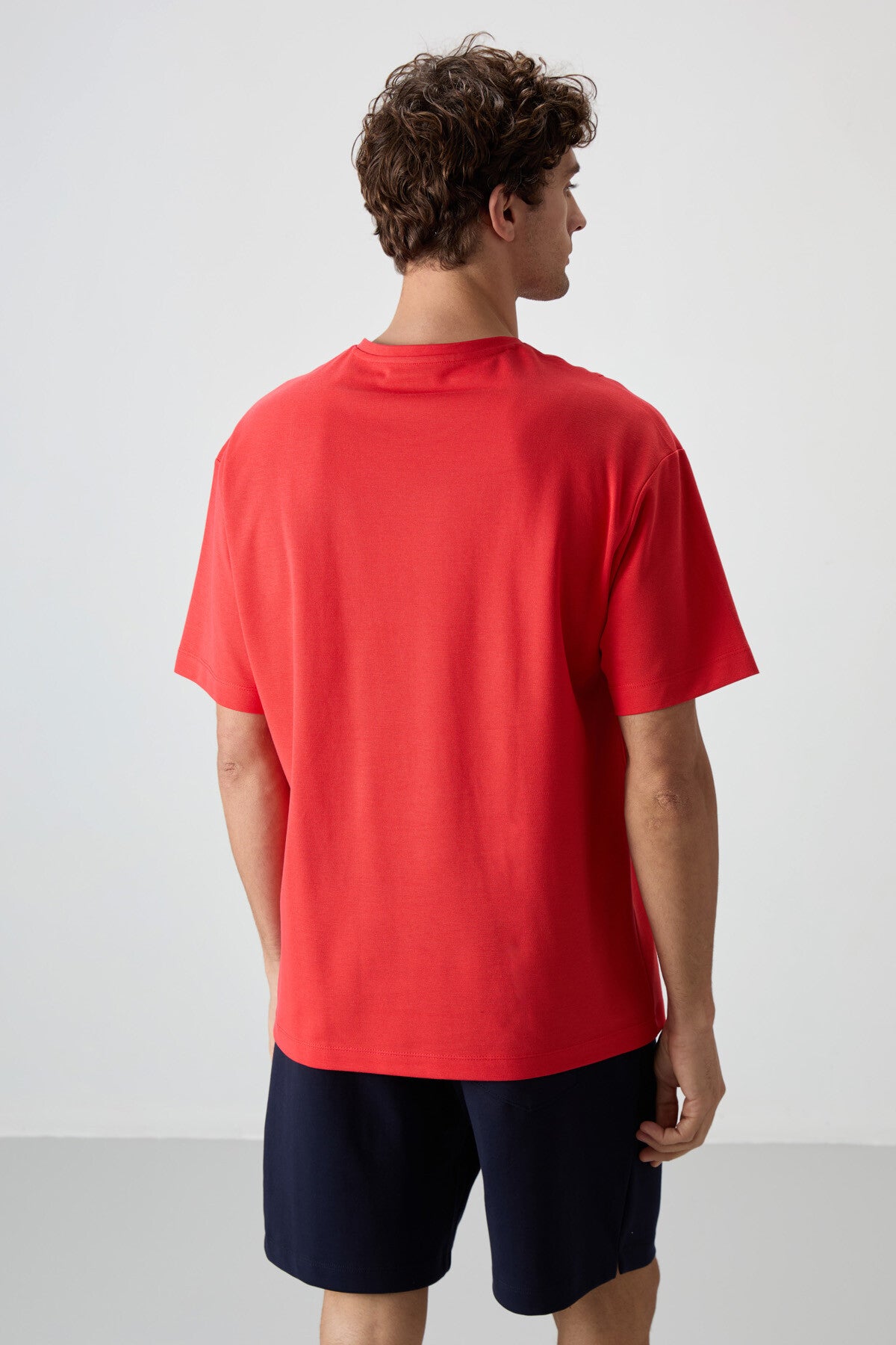Fiesta Cotton Thick Textured Surface Oversize Fit Printed Men's T-Shirt - 88372