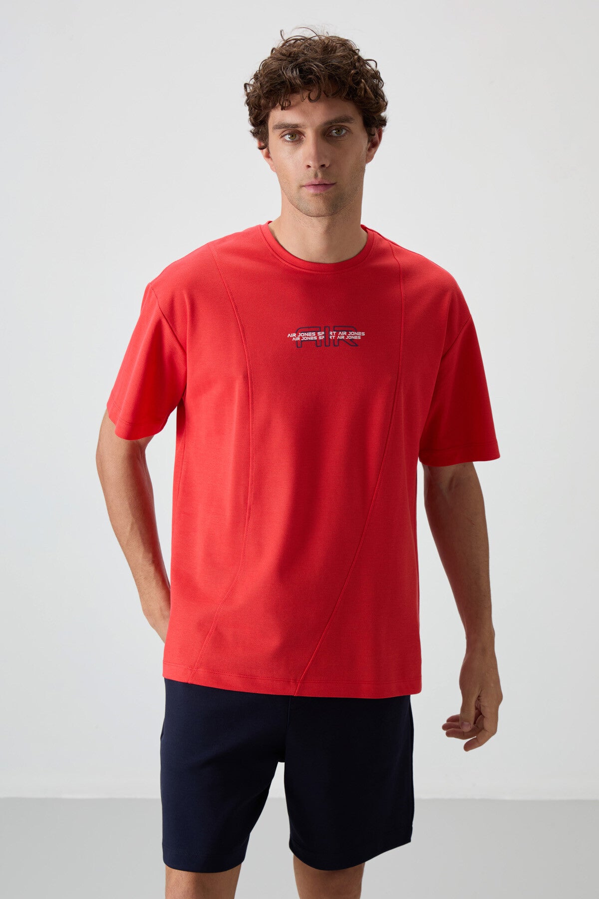 Fiesta Cotton Thick Textured Surface Oversize Fit Printed Men's T-Shirt - 88372