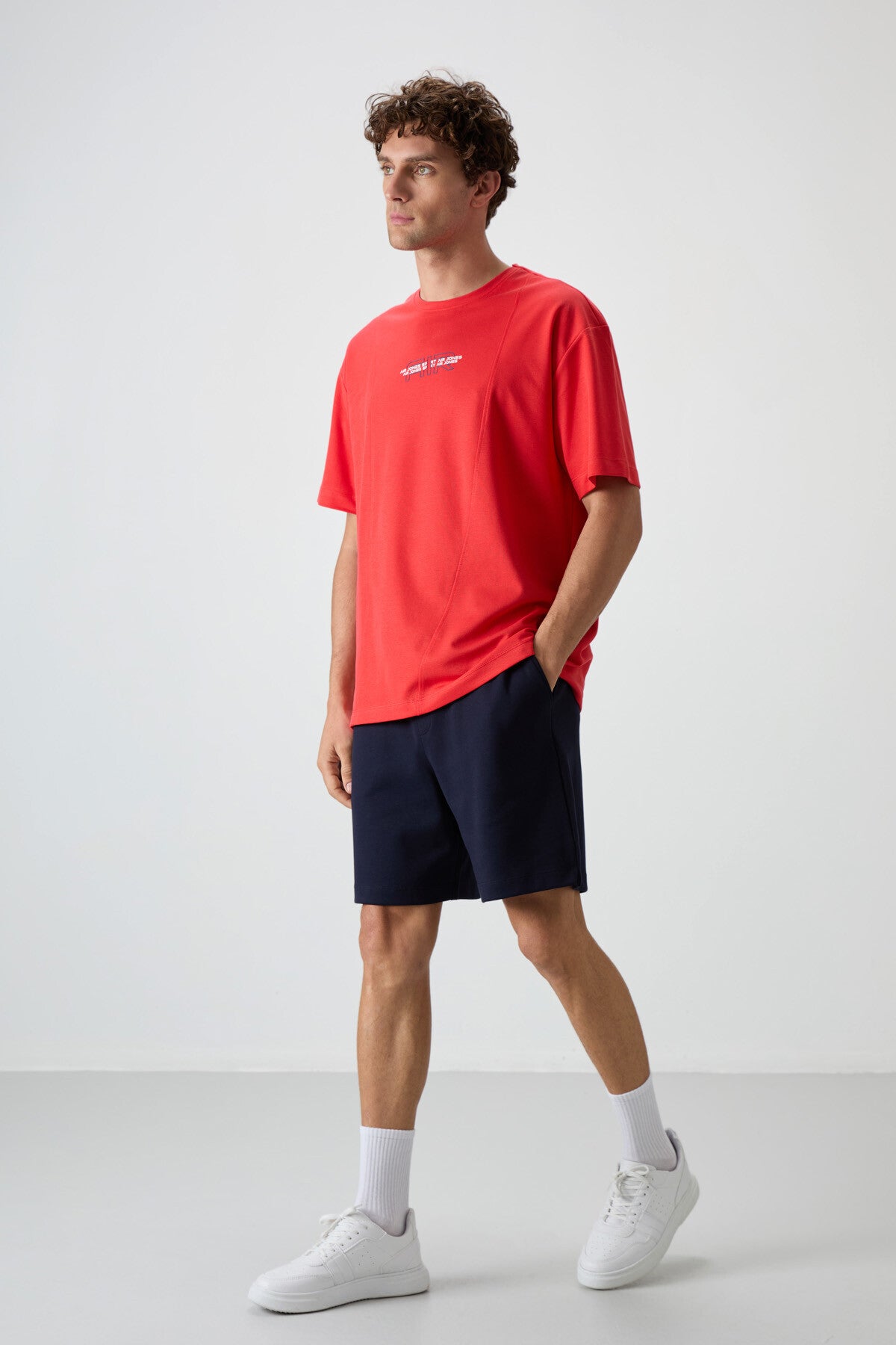 Fiesta Cotton Thick Textured Surface Oversize Fit Printed Men's T-Shirt - 88372
