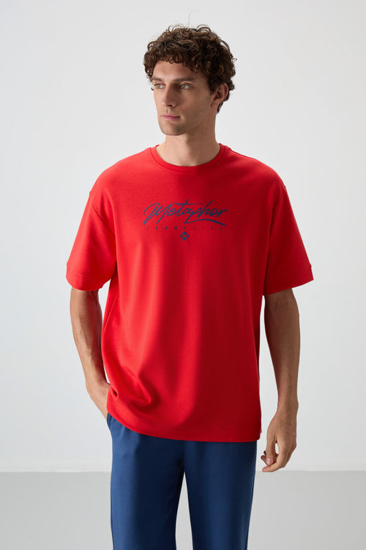 Fiesta-Parliament Cotton Thick Soft Textured Oversize Fit Printed Men's T-Shirt - 88320