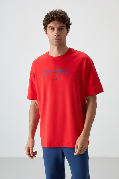 Fiesta-Parliament Cotton Thick Soft Textured Oversize Fit Printed Men's T-Shirt - 88320