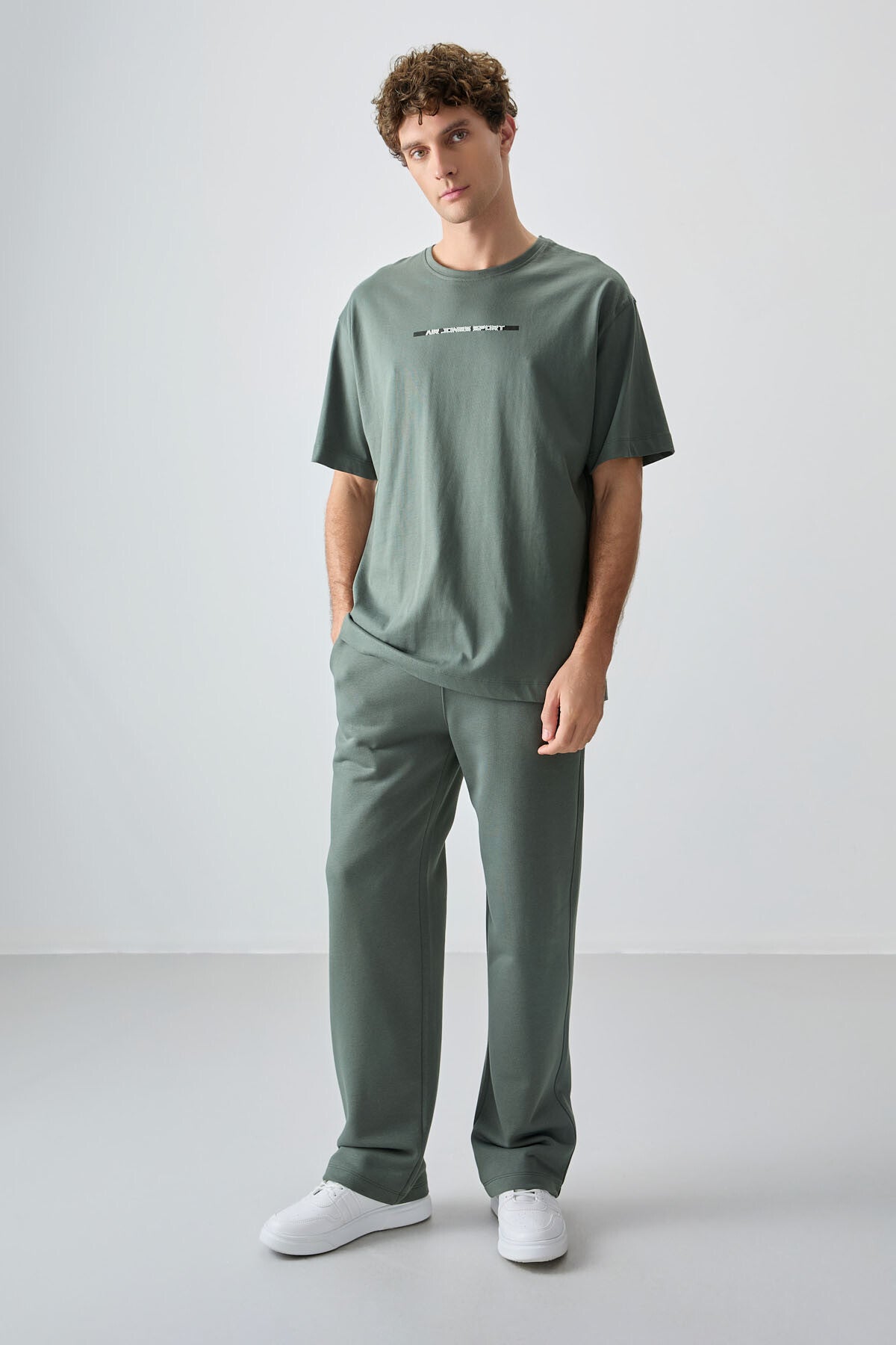 100% Cotton Thick Soft Textured Oversize Fit Printed Men's T-Shirt - 88358