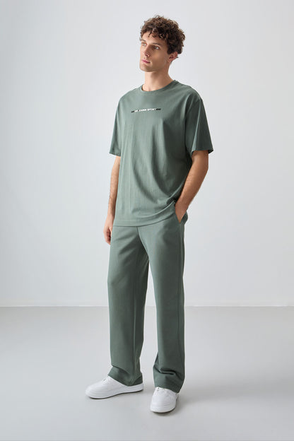 100% Cotton Thick Soft Textured Oversize Fit Printed Men's T-Shirt - 88358