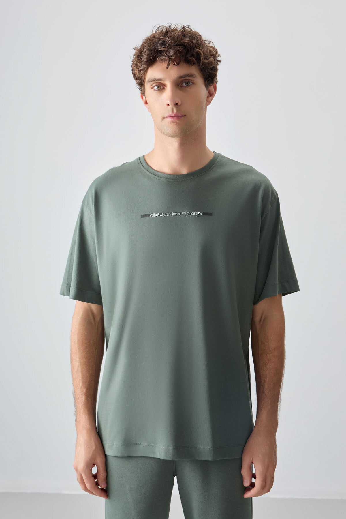 100% Cotton Thick Soft Textured Oversize Fit Printed Men's T-Shirt - 88358