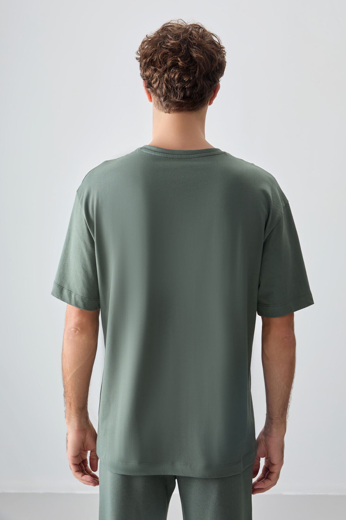 100% Cotton Thick Soft Textured Oversize Fit Printed Men's T-Shirt - 88358