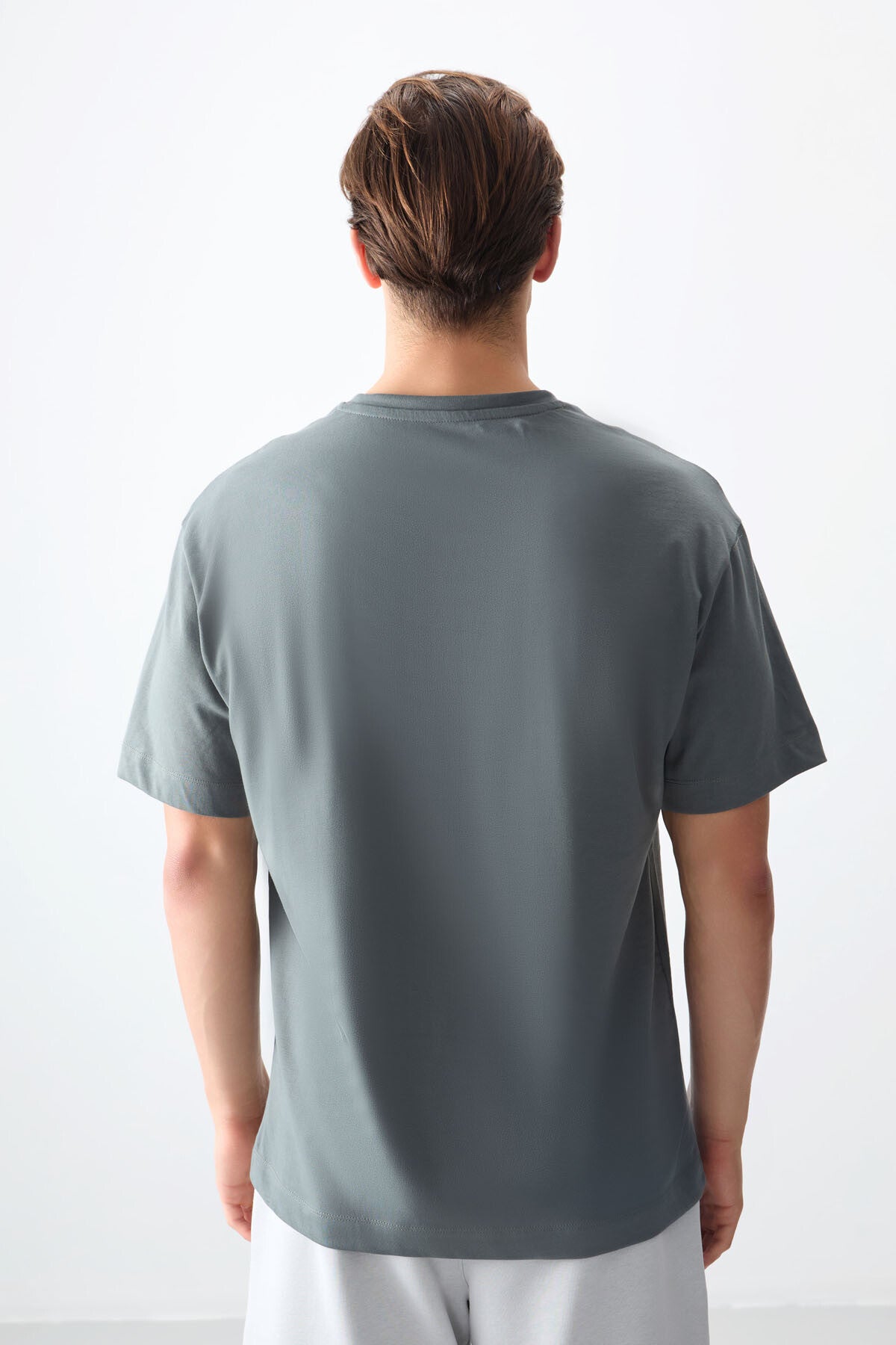 100% Cotton Thick Soft Textured Oversize Fit Basic Men's T-Shirt - 88353